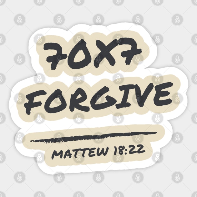 Forgive seventy times seven 70X7 Matthew 18:22 Sticker by Mission Bear